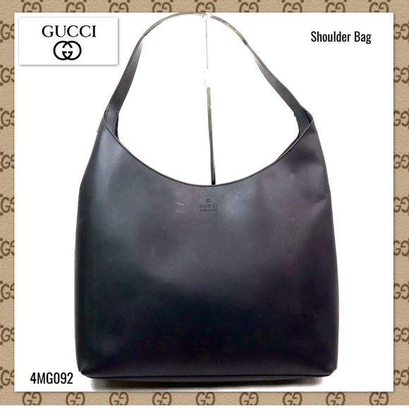 Gucci Handbags - Gucci handbag leather black women vintage Shoulder